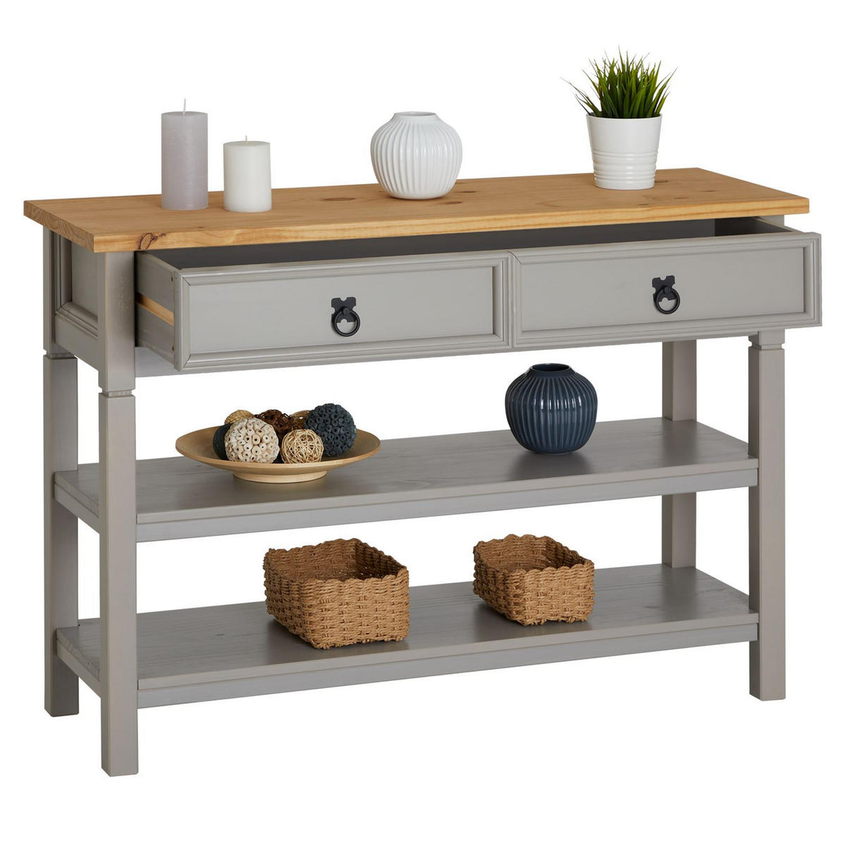 KONSOLENTISCH TEQUILA - Braun/Grau, Holz (37/110/78cm) - IDIMEX
