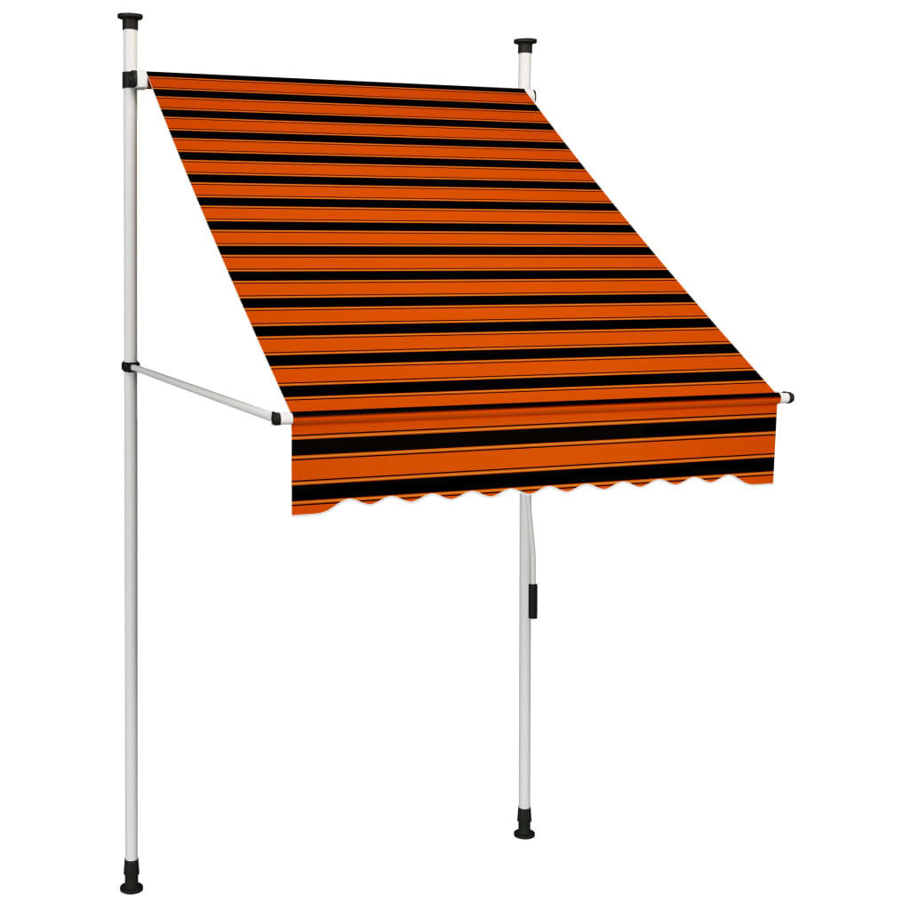 EINZIEHBARE Markise Handbetrieben 100 cm Orange und Braun - Multicolor, Textil (100/1/1cm) - furnicato