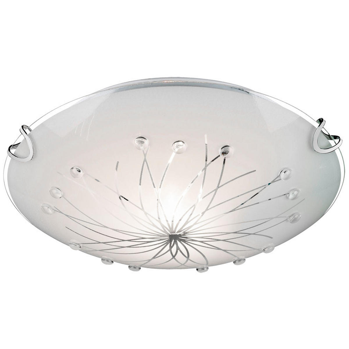 LED DECKENLEUCHTE Chrom Weiß Glas - Weiß, Glas (25/25/6cm) - Globo Lighting