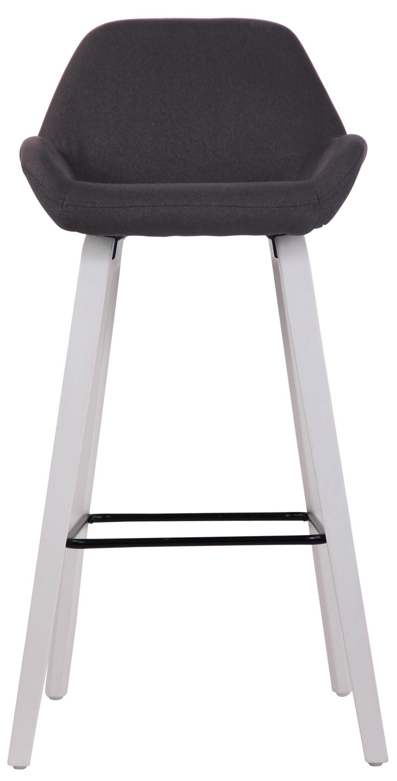 BARHOCKER Newnan, 4-Fuß Gestell weiß (Eiche), Stoff Schwarz - Schwarz/Weiß, Holz/Textil (52/100/51cm) - TPFLiving