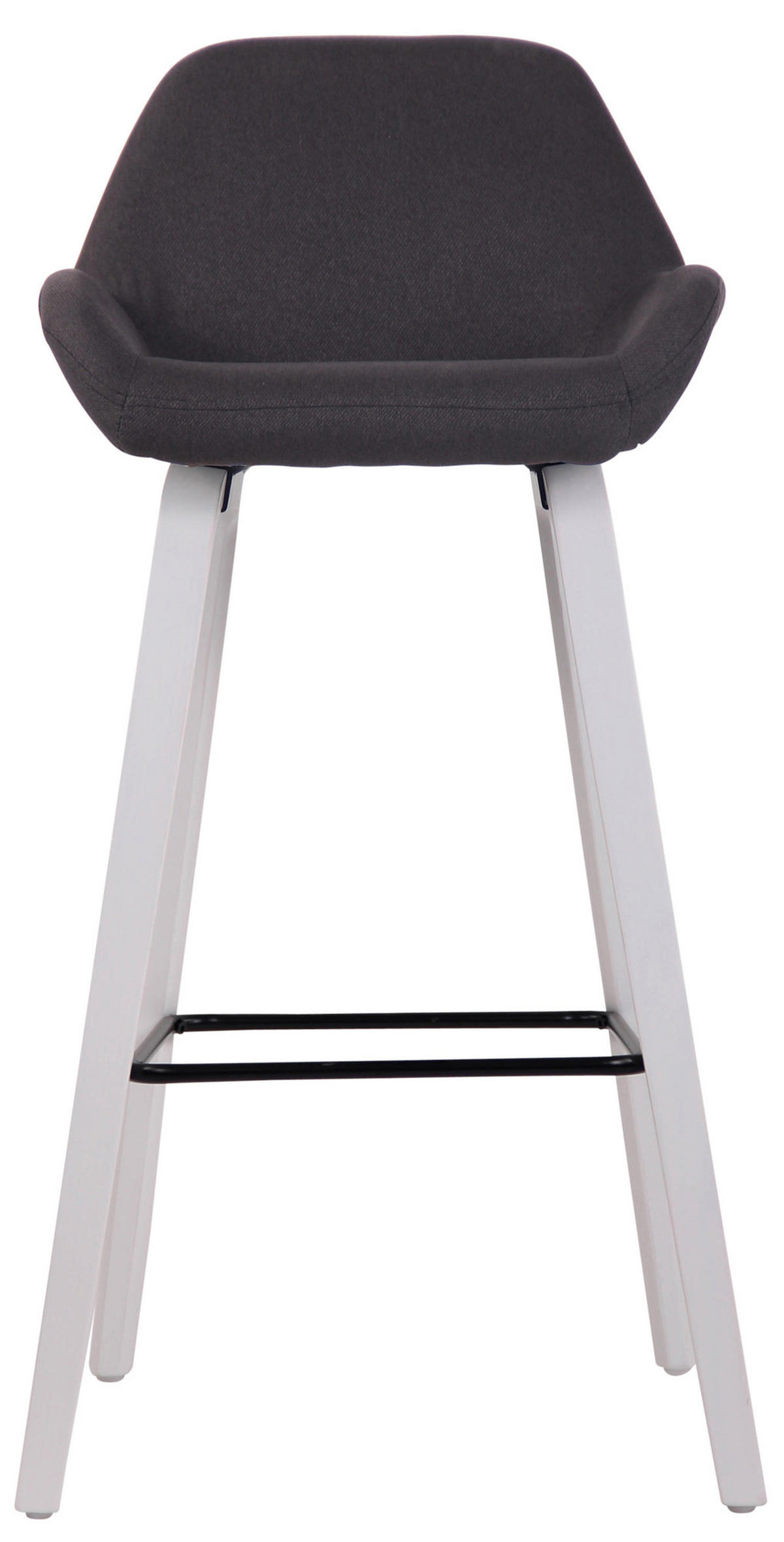 BARHOCKER Newnan, 4-Fuß Gestell weiß (Eiche), Stoff Schwarz - Schwarz/Weiß, Holz/Textil (52/100/51cm) - TPFLiving