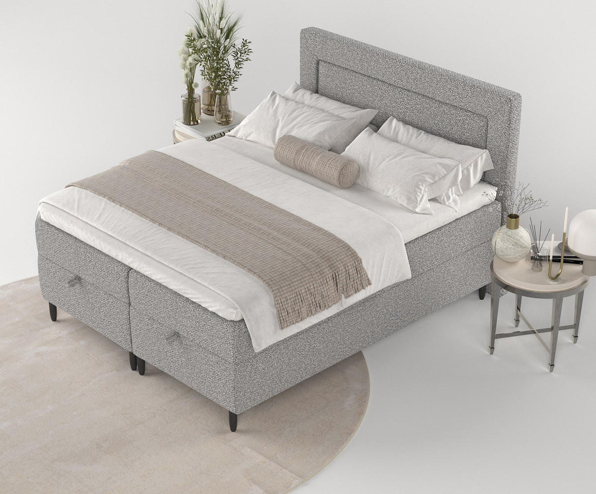 BOXBETT Nea Grau 180/200 cm - Schwarz/Grau, Holz/Holzwerkstoff (180/200cm) - Maison de Reve