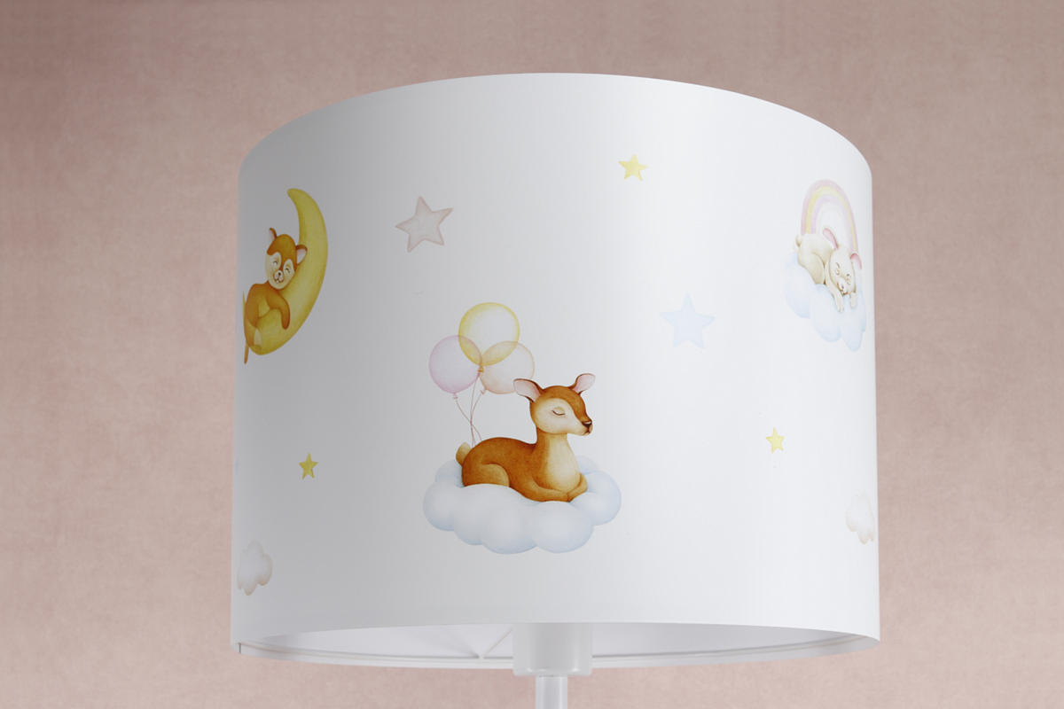 STEHLAMPE Bunt 40/30 cm - Multicolor/Weiß, Kunststoff (30/3.8/30cm) - ONZENO