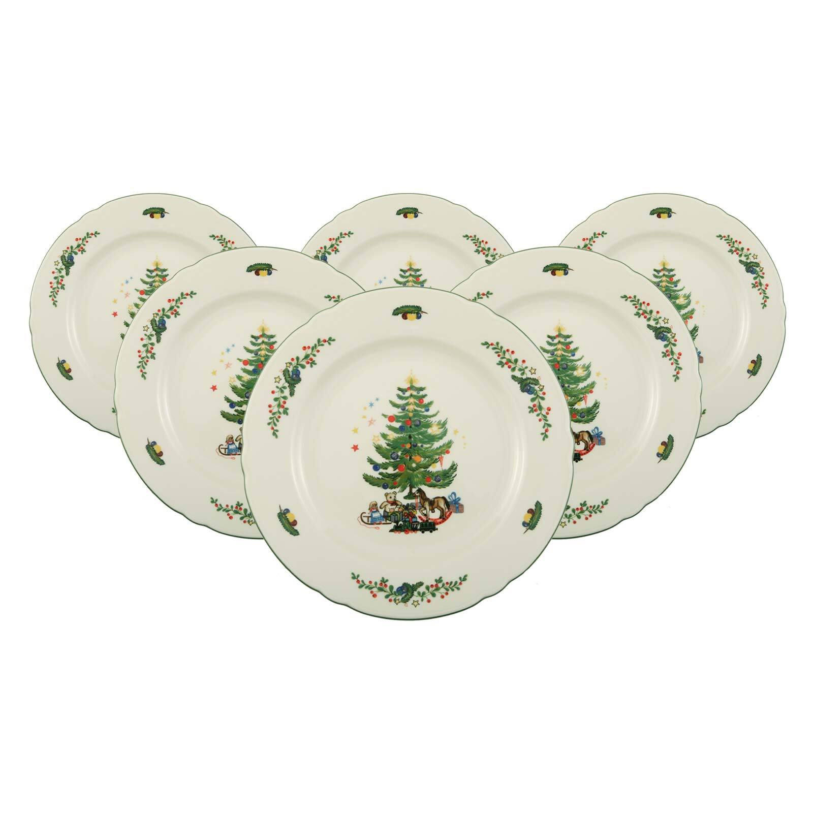 FRÜHSTÜCKSTELLER Marieluise Weihnachten weiß-grün ø 20,1 cm 6er Set - Weiß/Grün, Keramik (20.1cm) - Seltmann Weiden