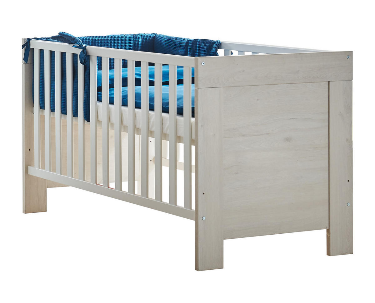 BABYBETT Til 70 x 140 cm 4x höhenverstellbar - Silbereichenfarben, Holzwerkstoff (70/140cm) - arthur berndt