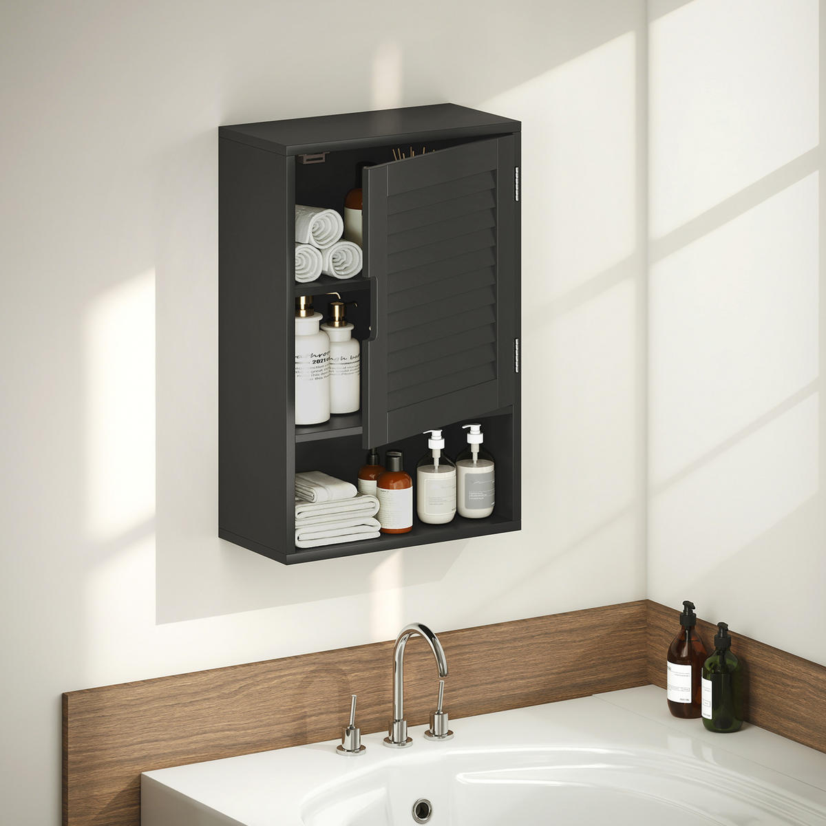HÄNGESCHRANK Schwarz 1 Stück - Schwarz, Kunststoff (40/60/20cm) - GiPP