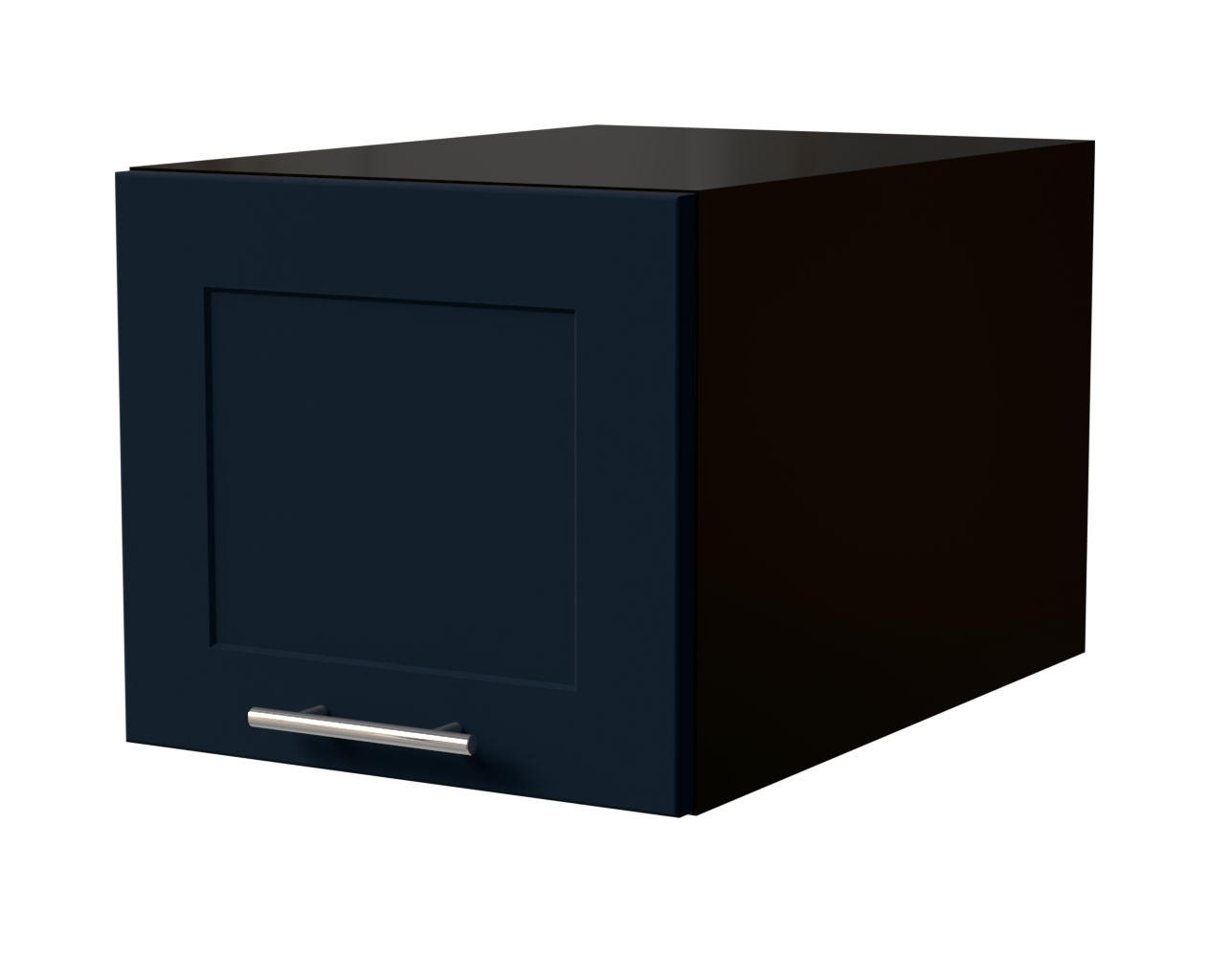 KÜCHENAUFSATZSCHRANK Oslo W6B/40 Schwarz Matt / Indigo Matt 40 / 59 / 36cm - Schwarz/Dunkelblau, Holz/Holzwerkstoff (40/36/59cm) - Feldmann-Wohnen