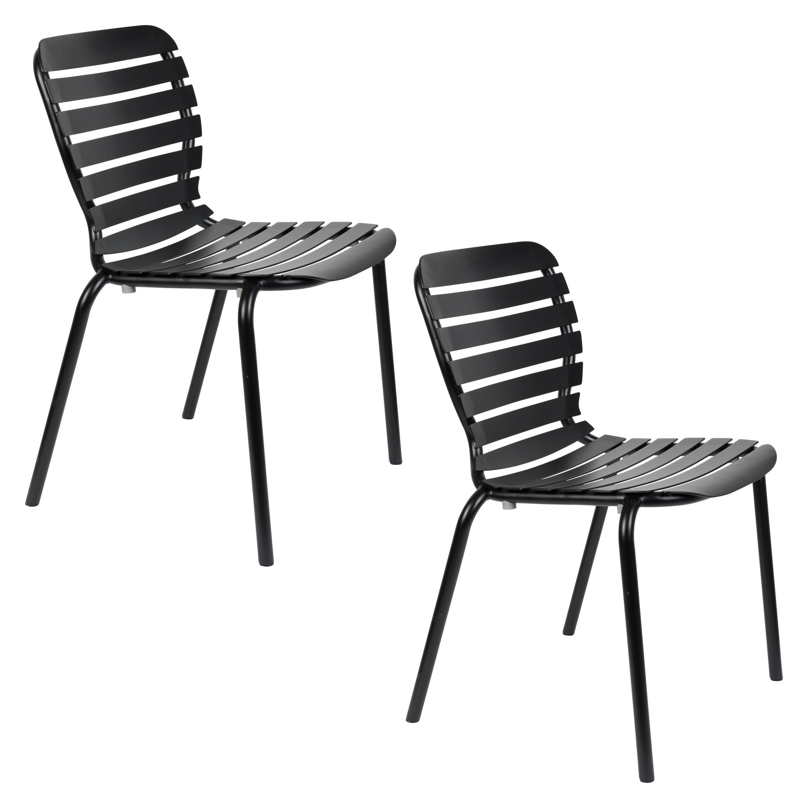 GARTENSTUHL Vondel Schwarz - 2 er Set - Schwarz, Metall (64.7/82.8/58.2cm) - Zuiver