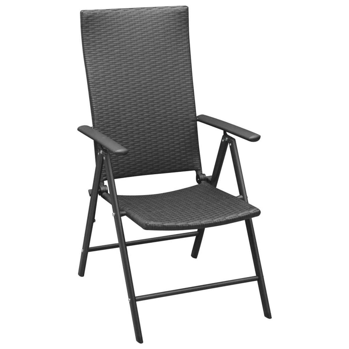 GARTEN-ESSGRUPPE 5-teilig Schwarz - Schwarz, Kunststoff - vidaXL