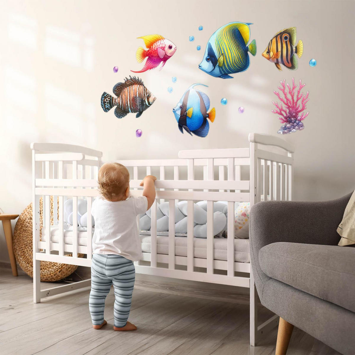 WANDAUFKLEBER 100x152cm - Unterwasserwelt der Fische - Multicolor, Kunststoff (100/152/0.1cm) - Wallfluent