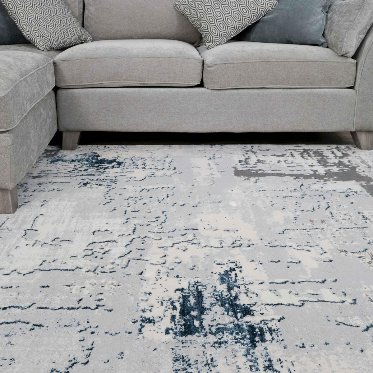 WEBTEPPICH Grace Blau - Blau, Textil (160/230cm) - Kukoon Rugs