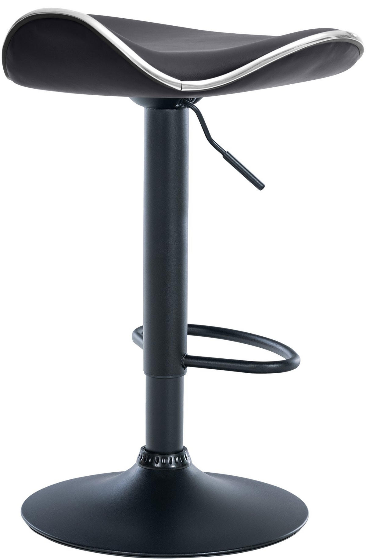 BARHOCKER Lederlook schwarz - Schwarz, Textil/Metall (45/71/45cm) - CLP