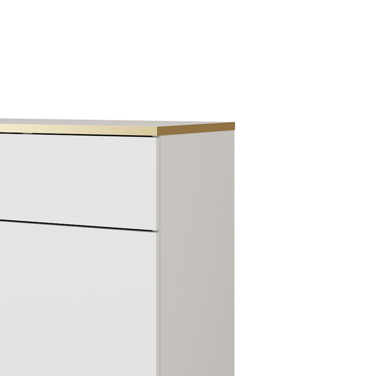 KOMMODE KSZ-107 - KSZ-107, Hochglanz, Schubladen Push-to-Open 107x39x85 cm Weiß/Schwarz - Schwarz/Weiß, Holzwerkstoff/Kunststoff (107/85/39cm) - DomoHome