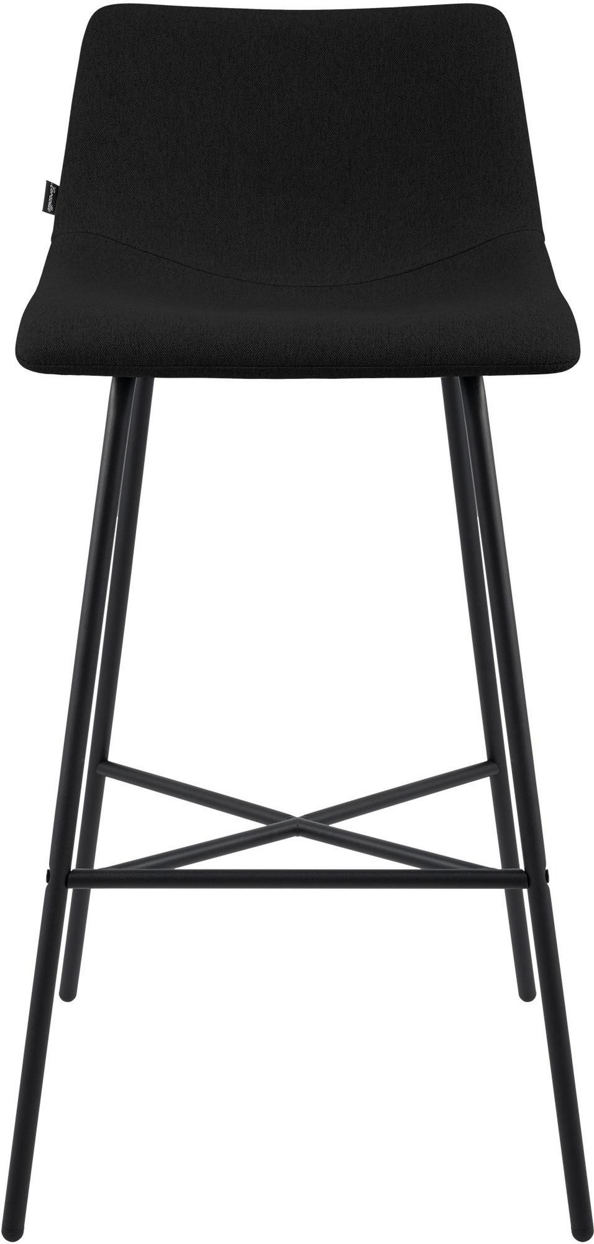 BARHOCKER Gekel Stoff Schwarz - Schwarz, Textil (44/98/49cm) - DELUKE