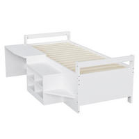 KINDERBETT 90/200 cm DE-01454, in Weiß, mit Schreibtisch und Steckdose - Weiß, Holzwerkstoff (90/200cm) - ComfortXL