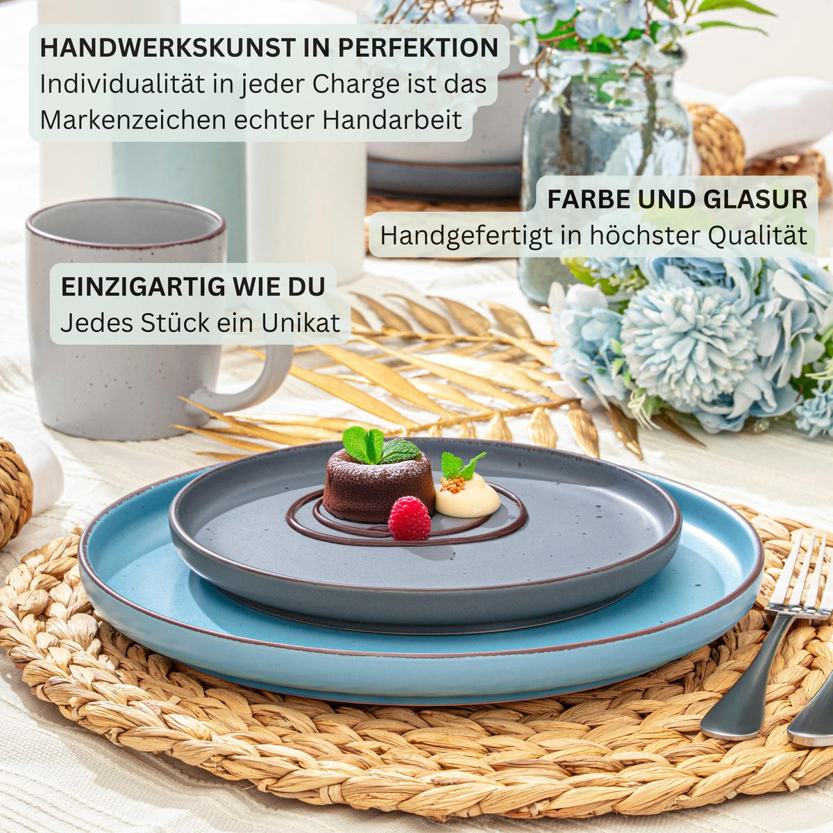 TAFELSERVICE BOMBAY SKY SHADES - 12 tlg aus Steingut - Multicolor, Stein (27/9.5/27cm) - Sänger