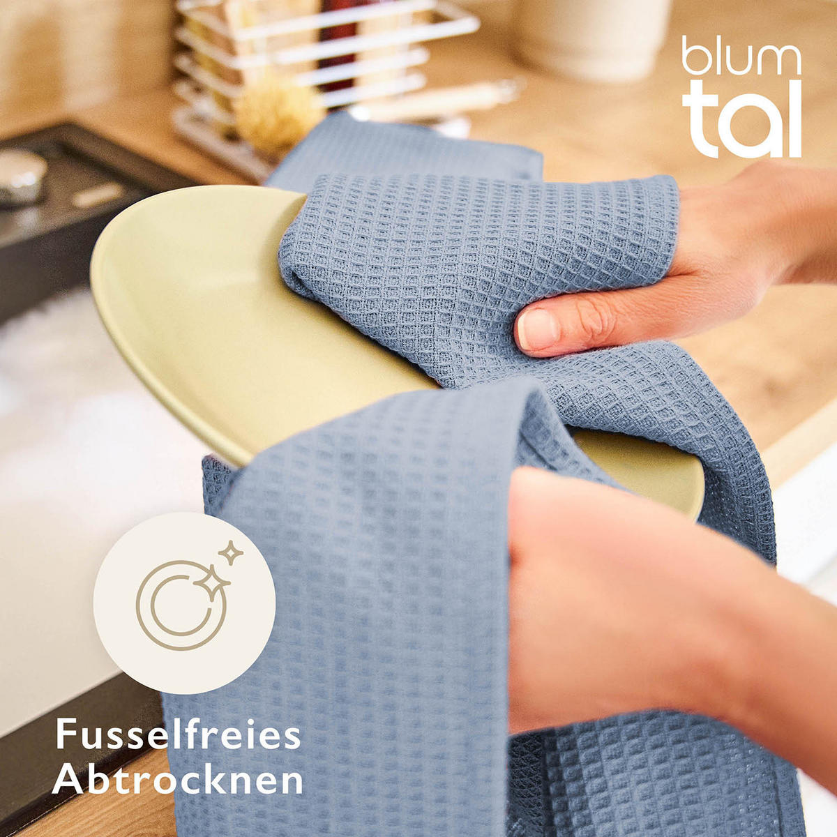 GESCHIRRTÜCHER Frigg 4er-Set, 50/70 cm, Blau - Blau, Textil (30/30cm) - Blumtal