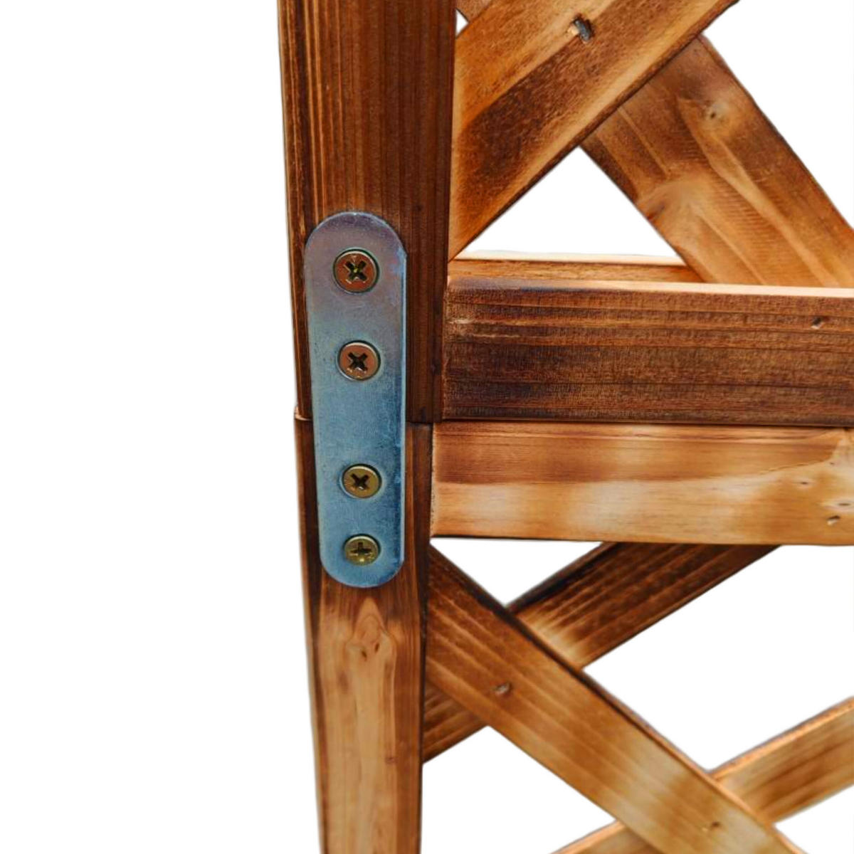 PFLANZKASTEN Geflammt Tannenholz mit Rankgitter 180 cm - Dunkelbraun, Holz/Textil (55/180/51cm) - Relaxdays