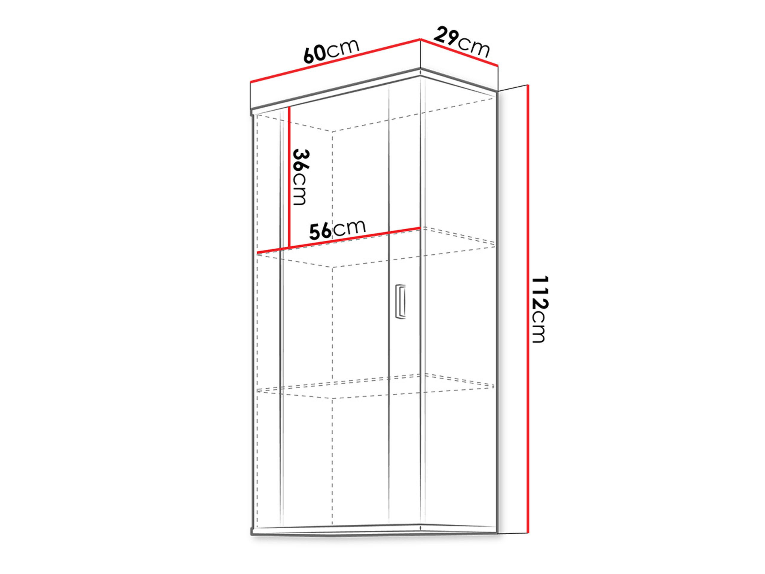 Thumbnail - Mirjan24 Hängevitrine, Weiß, Kunststoff, Rechteckig, 60x114x29 cm, Wohnzimmer, Wohnwände, Vitrinenschränke