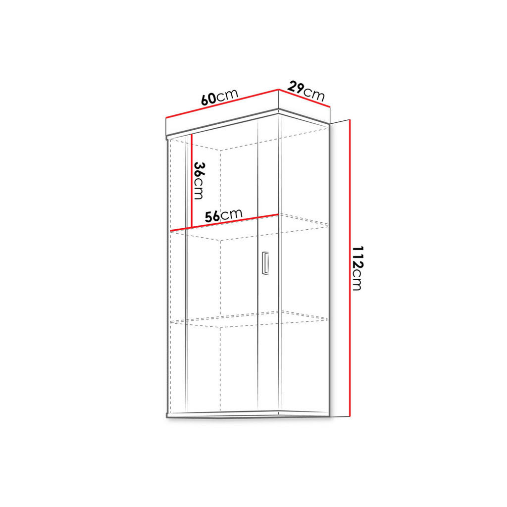 Thumbnail - Mirjan24 Hängevitrine, Kaschmir, Kunststoff, Rechteckig, 60x127x29 cm, Wohnzimmer, Wohnwände, Vitrinenschränke