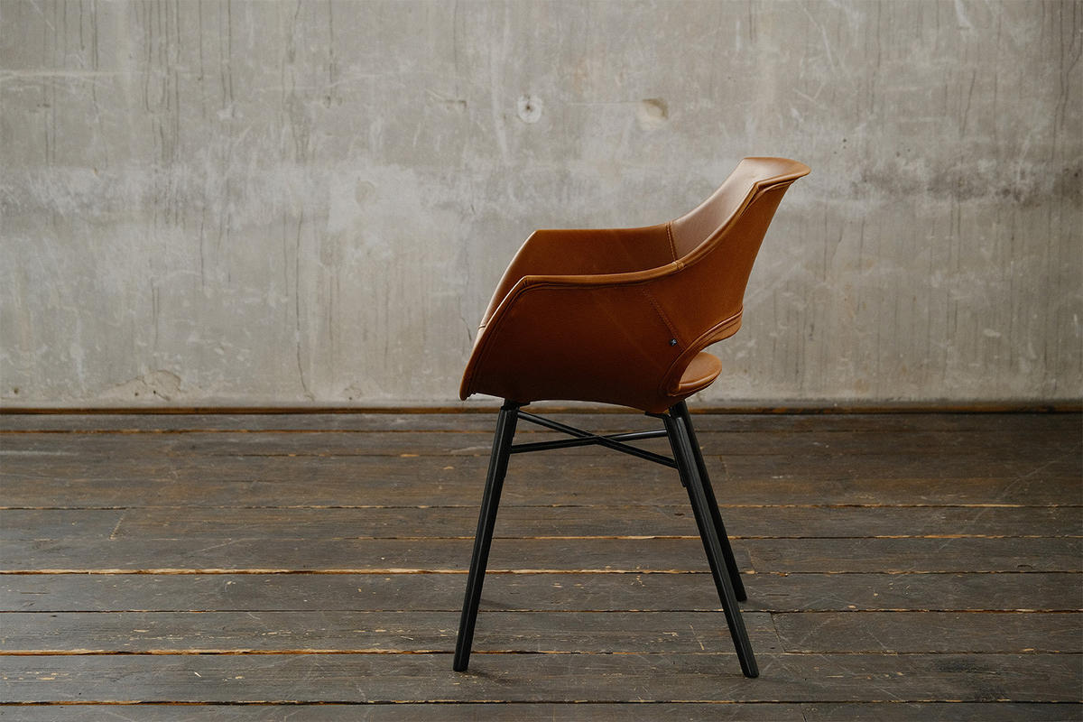 STUHL ZAJA Braun Kunstleder - Dunkelbraun/Braun, Leder (57/82/59cm) - KAWOLA