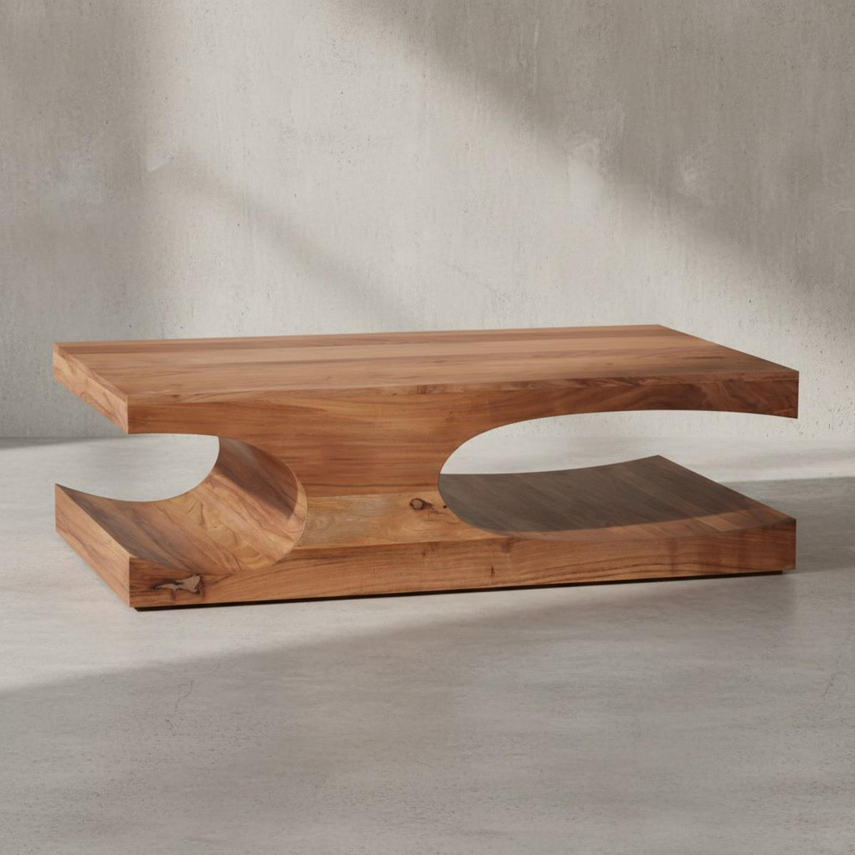 COUCHTISCH Massivholz mit zwei Ablagefächern, handgefertigt und pflegeleicht, Beige 118x70x38 cm - Beige, Holz (70/118/38cm) - KADIMA DESIGN