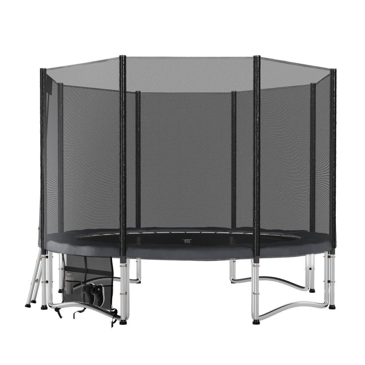 TRAMPOLIN JumpMaster L 305cm schwarz - Schwarz, Metall (305/305cm) - Juskys