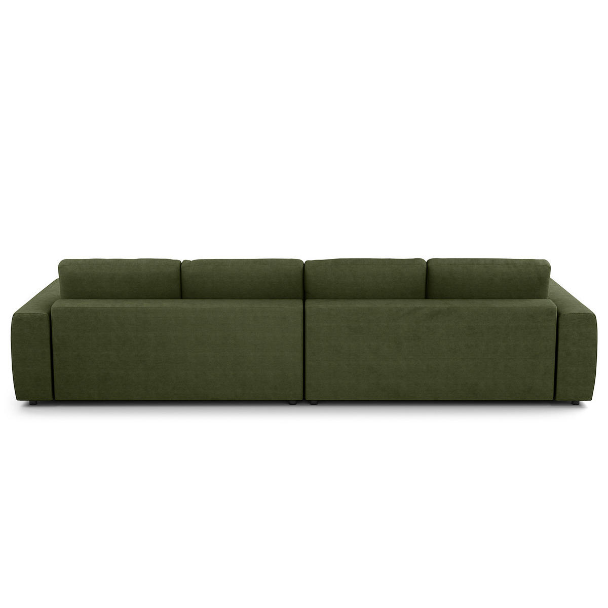 ECKSOFA mit XXL-Longchair - Schwarz/Grün, Kunststoff/Textil (323/182cm) - home24