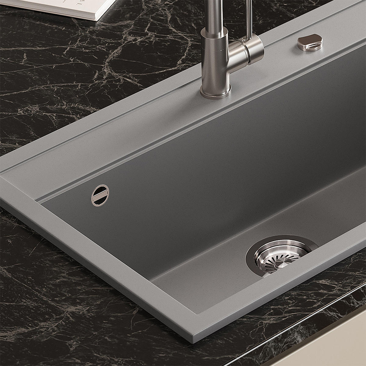 UMYVADLO Sydney Šedá - šedá, keramika (80/20/51cm) - Bergstroem