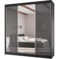 SCHWEBETÜRENSCHRANK Velis II 200/61/215 schwarz+graphit - Schwarz/Graphitfarben, Holzwerkstoff (200/215/61cm) - Beautysofa