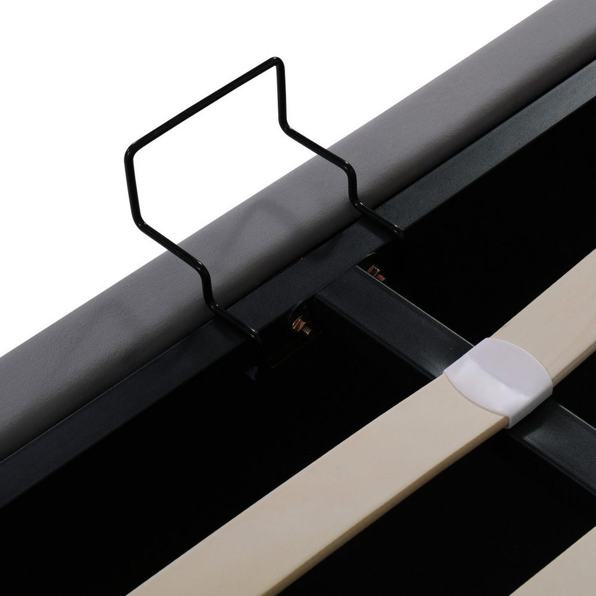 POLSTERBETT 160/200 cm in Grau mit USB-Aufladung - Grau, Holz/Textil (160/200cm) - KOMHTOM