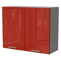 KÜCHENHÄNGESCHRANK Brerra W3/90 Grau / RAL 3002 karminrot Hochglanz 90 / 32,5 / 72cm - Rot/Grau, Holz/Holzwerkstoff (90/72/32.5cm) - Feldmann-Wohnen