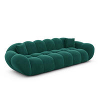 4-SITZER-SOFA Liva Smaragdgrün Samtstoff - Smaragdgrün, Textil (265/70/93cm) - VAROYAL