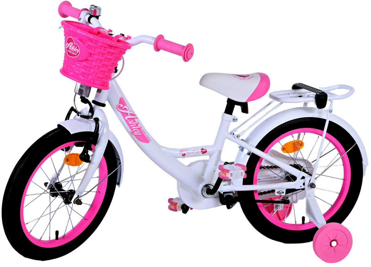 KINDERFAHRRAD Ashley - Mädchen - 16 Zoll - Rücktritt + Handbremse - Weiß - Weiß, Metall (52cm) - TPFSports