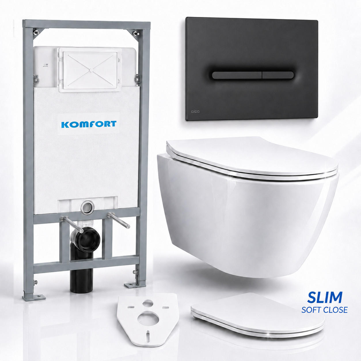 bad land Wc-Set Weiß 53x119.5x48.5 cm