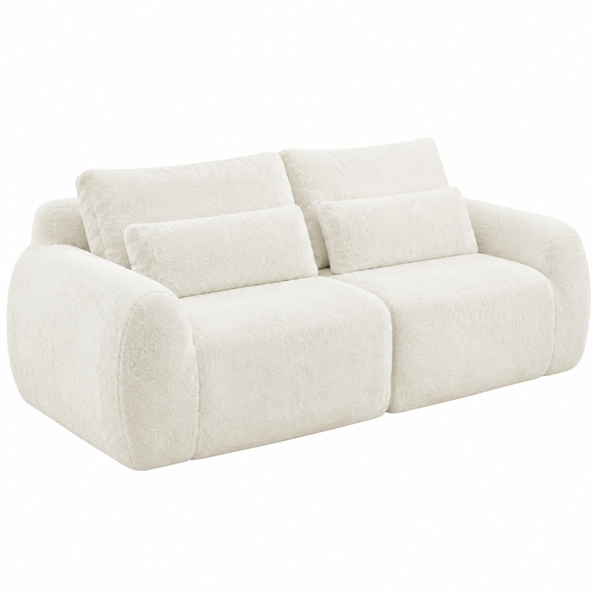 Meubliv 2-Sitzer Beige 208x81x101 cm