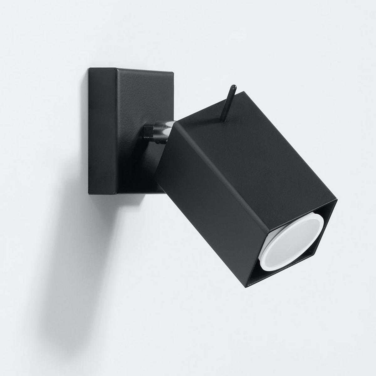 WANDELEUCHTE Merida Stahl Schwarz - Schwarz, Metall (8/15/10cm)