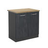 SPÜLENUNTERSCHRANK R-Line Schwarz Beton 80 cm AP Eiche - Anthrazit/Schwarz, Holzwerkstoff (80/81.6/60cm) - Vicco