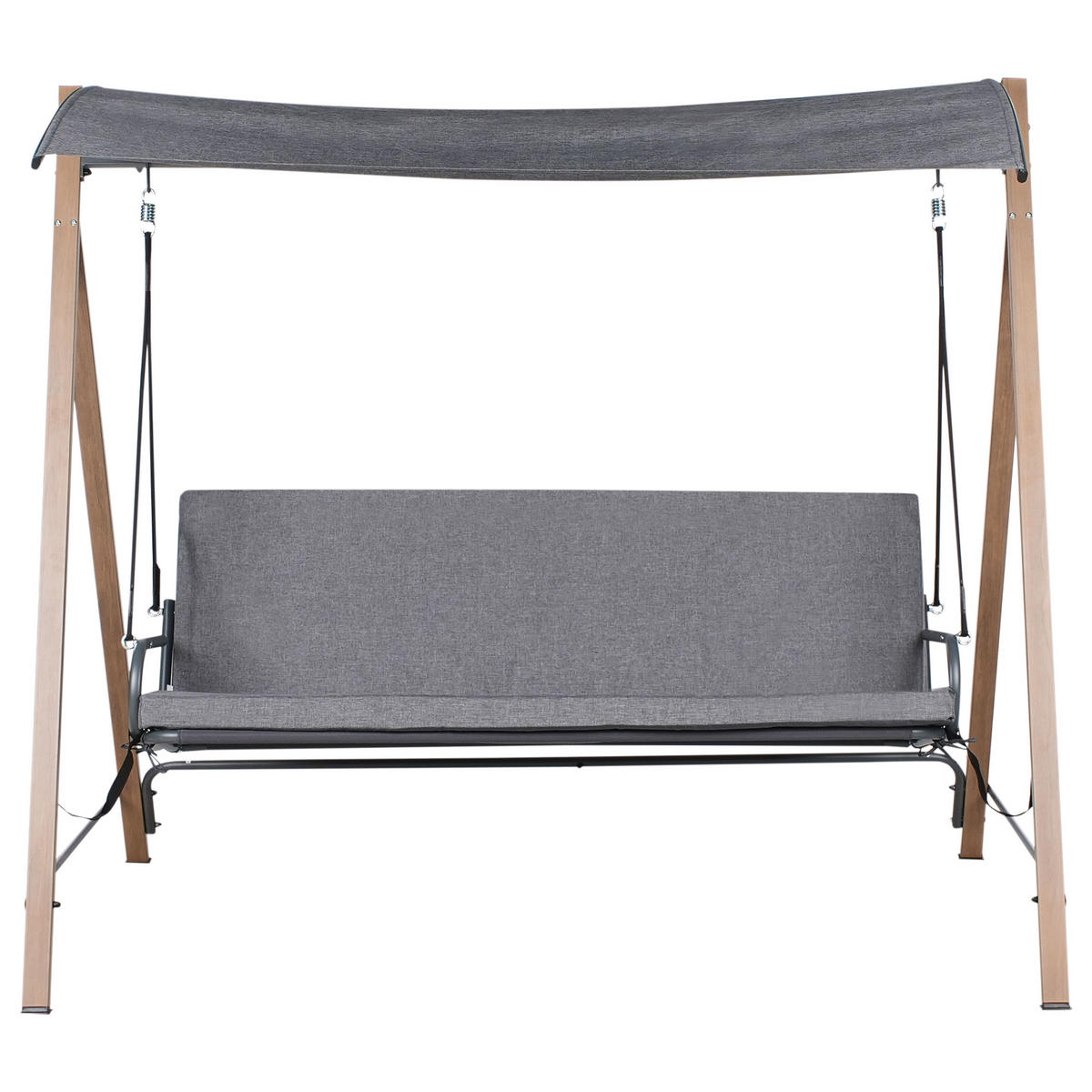 LEAGĂN HOLLYWOOD metal gri Bonagia - maro/gri închis, metal (194/172/136cm) - Beliani