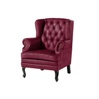 OHRENSESSEL Echtleder 88x81x105 rot CHESTERFIELD #401 - Rot, Leder (88/105/81cm) - Massivmoebel24