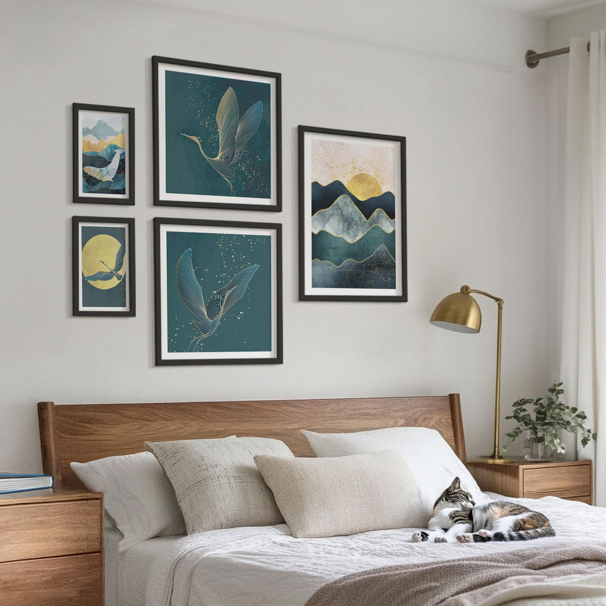 WANDBILDER 5er-Set - 50x50 cm & 20x30 cm & 40x60 cm Schwarzer Rahmen - Familie, Liebe, Wärme, Zuhause - Schwarz, Kunststoff (40/60cm) - ArtPrintCave