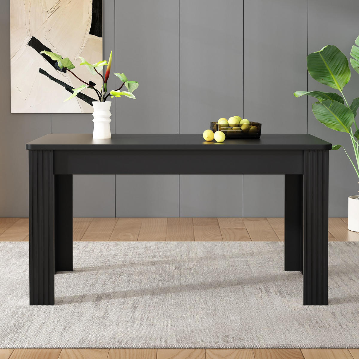 ESSTISCH 116/65/75cm,vierbeiniger Tisch,rechteckiger Holztisch,Schwarz - Schwarz, Holz (116/65/75cm) - LVHOM