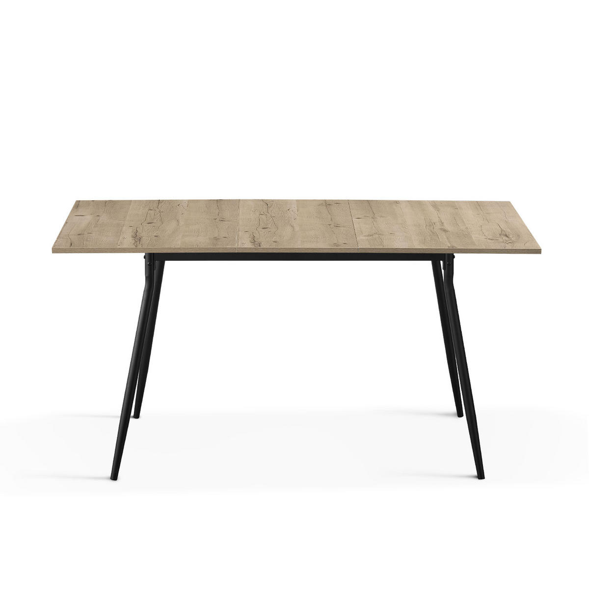 ESSTISCH LIO 120-160/80/76 cm - Schwarz/Eiche San Remo, Holzwerkstoff/Metall (120/80/76cm) - B&D Home