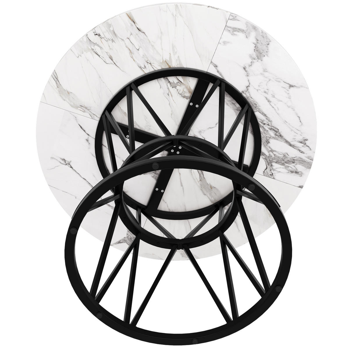 ESSTISCH, MDF mit Marmoroptik & Metallgestell, 100/100/76 cm, Schwarz - Schwarz, Holzwerkstoff (100/100/76cm) - Redom