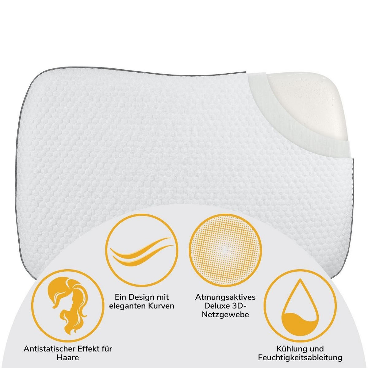 SCHAUMSTOFFKISSEN, RELAX ANATOMISCH 60/40 CM - Weiß, Textil (40/60cm) - INPHYSIO