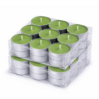 TEELICHT mit Duft - Apfel - 36er Pack - Grün, Naturmaterialien (4/1.5/4cm) - HS Candle
