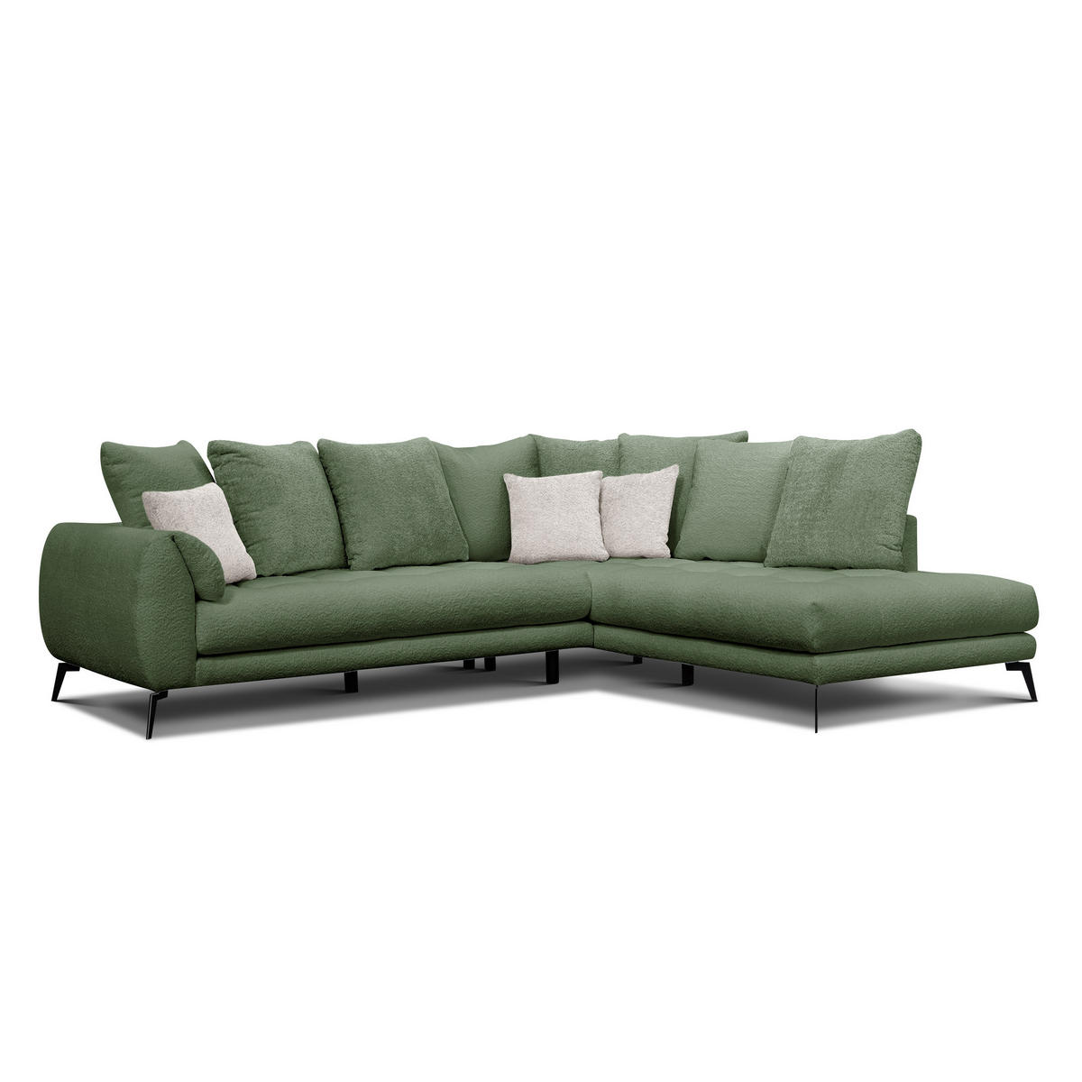 ECKSOFA CALME 5-Sitzer, olive - Olivgrün, Holz/Textil (294/229cm) - Courtois Laville