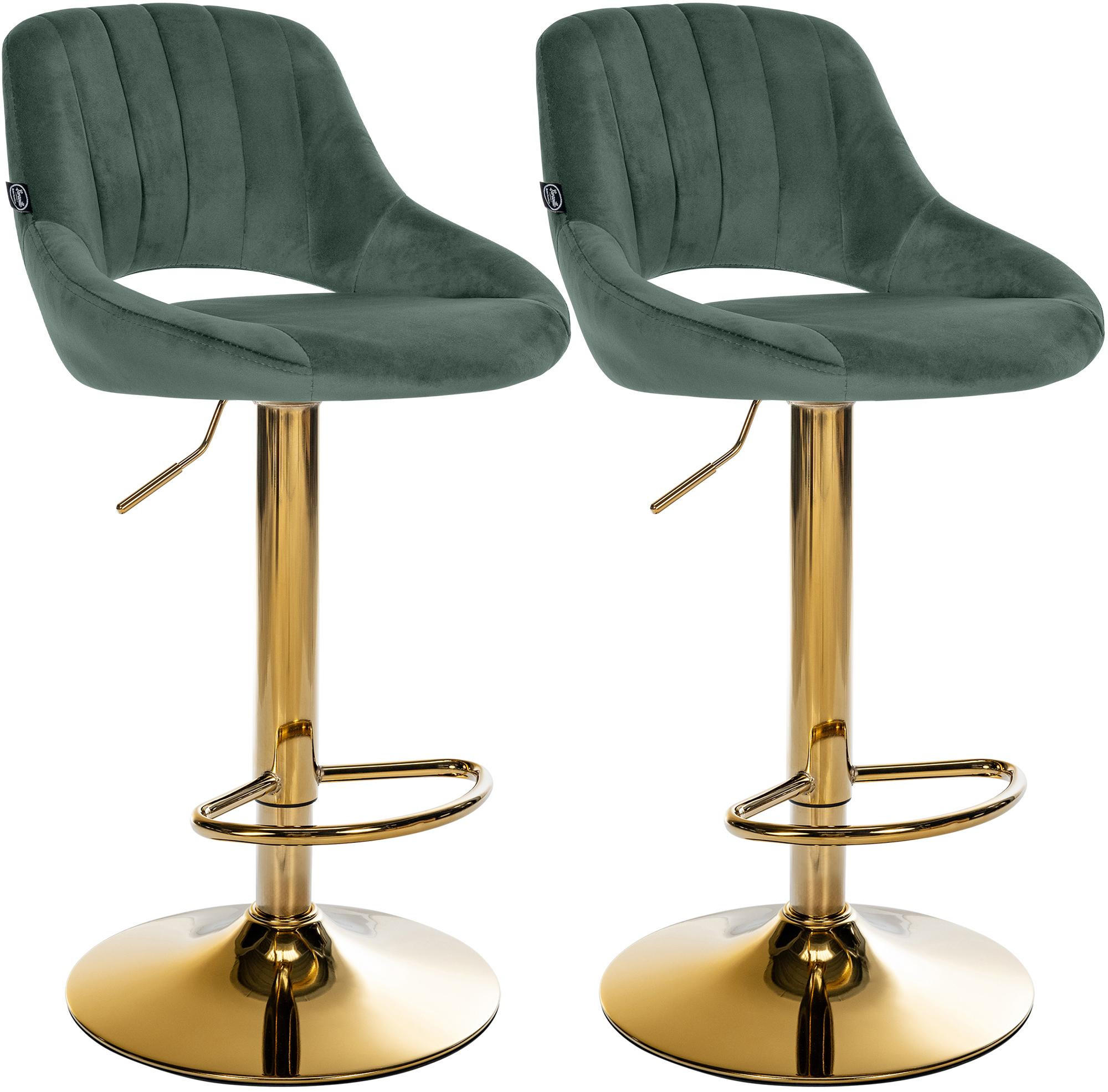 BARHOCKER 2 Samt Grün - Grün, Textil (47/85/48cm) - CLP