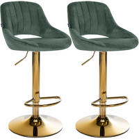 BARHOCKER 2 Samt Grün - Grün, Textil (47/85/48cm) - CLP