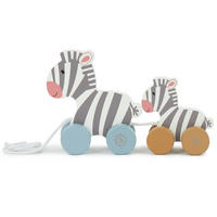 NACHZIEHSPIELZEUG Zebra Clara und Lara - - Weiß, Holz (5/21cm) - Bieco Spielwaren